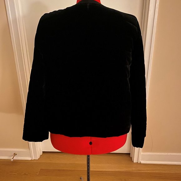 Eileen Fisher Black Washable Velvet Zip Quilted Jacket XL - Picture 2 of 7